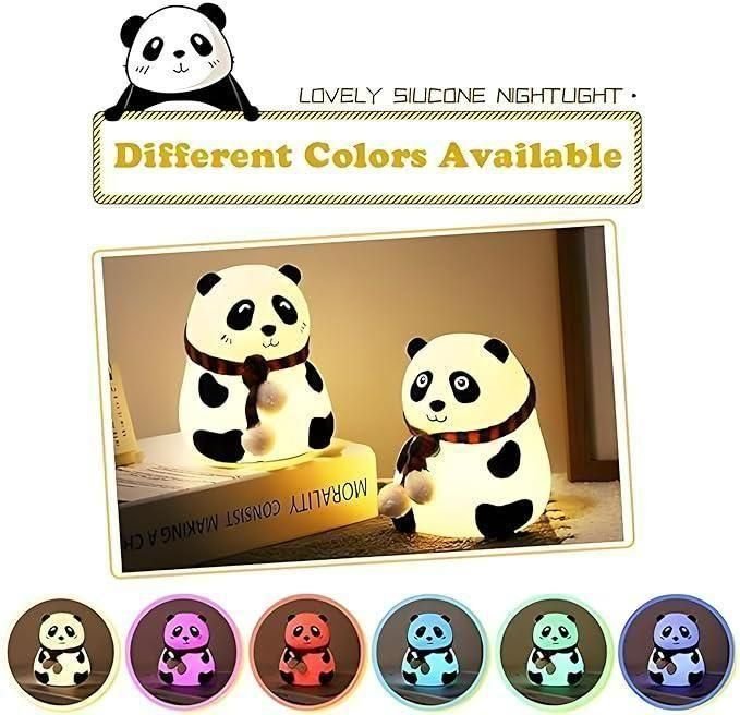 Cute Panda Night Light for Kids | Soft Silicone Lamp | 7-Color LED - Image 2