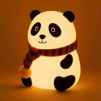 Cute Panda Night Light for Kids | Soft Silicone Lamp | 7-Color LED