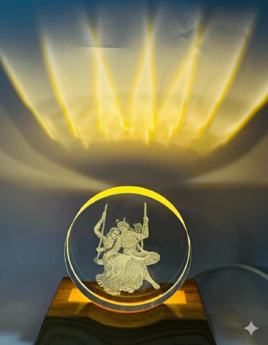 Radha Krishna LED Crystal Showpiece - Image 2